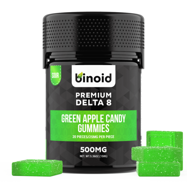 Binoid Premium Delta 8 Green Apple Candy Gummies 500mg