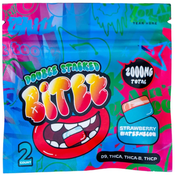 Bitez 2000mg THC Gummies Strawberry Watermelon